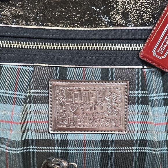 Coach Poppy Tartan Glamour Tote with Matching Wallet - Picture 4 of 16